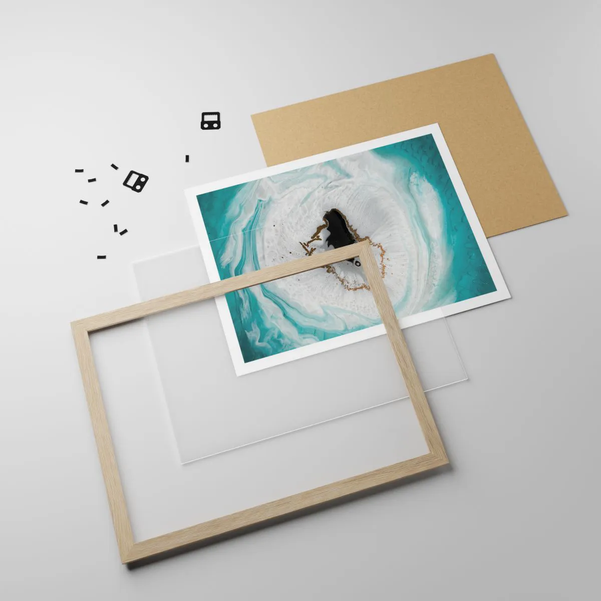 Poster in light oak frame - Into de Deep - 70x50 cm