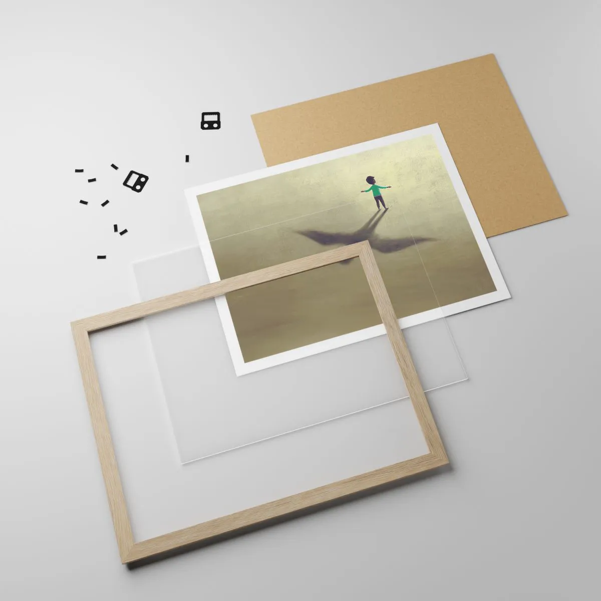 Een poster in een licht eiken lijst - De held van de toekomst - 70x50 cm