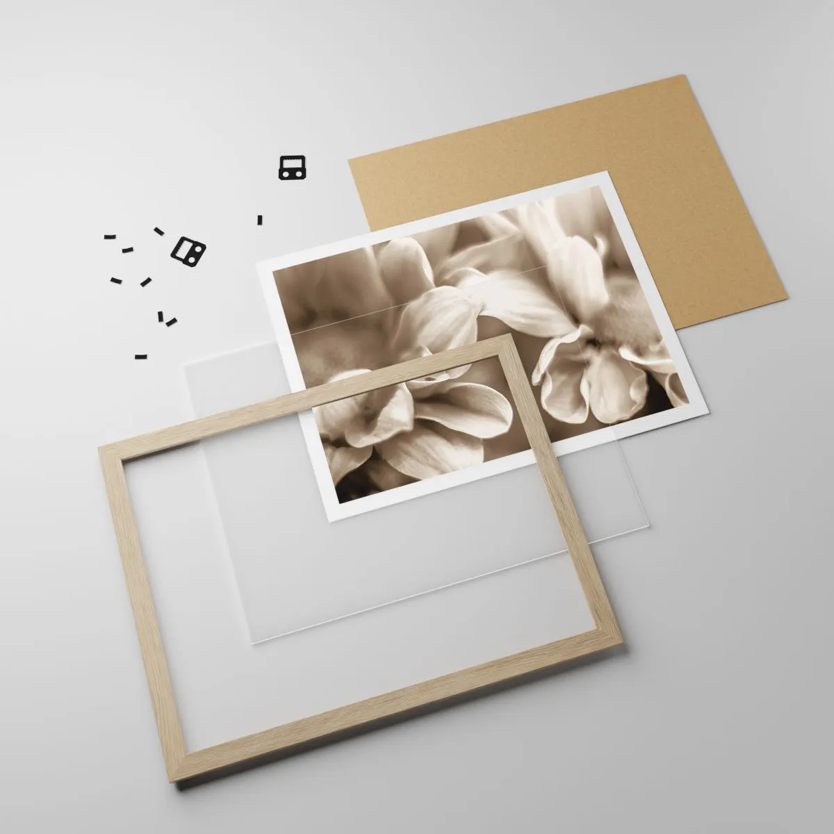 Póster en marco roble claro - Suave como una sonrisa - 40x30 cm