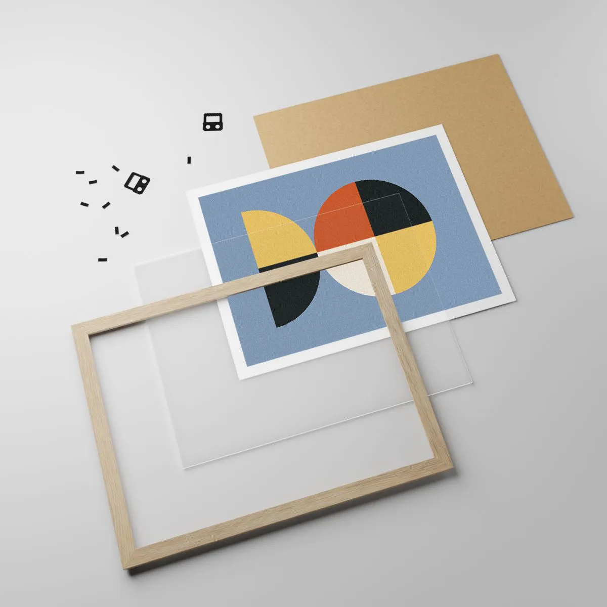 Poster in light oak frame - Look and Count - 40x30 cm