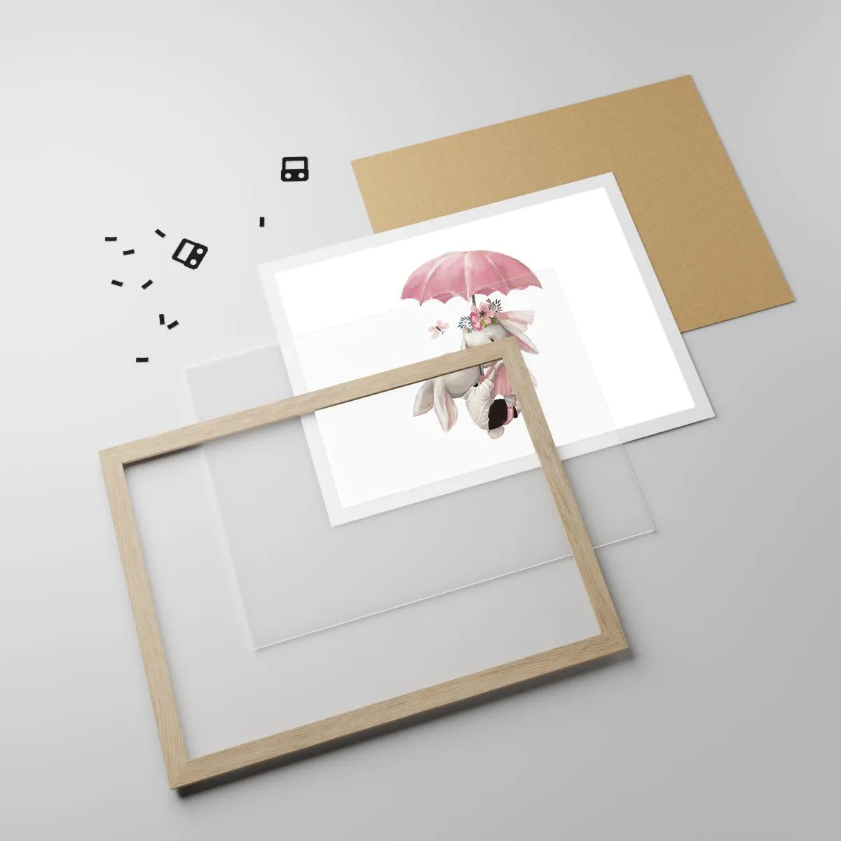 Poster in light oak frame - This Is Love - 40x30 cm