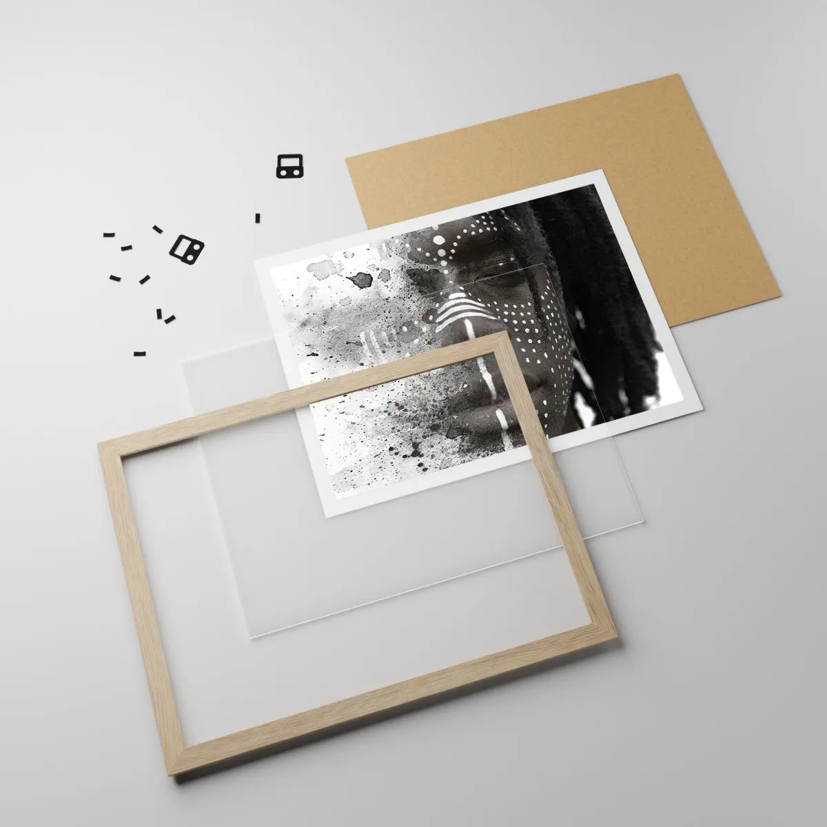 Poster in light oak frame - Dsicover Primordial Spirit - 50x40 cm