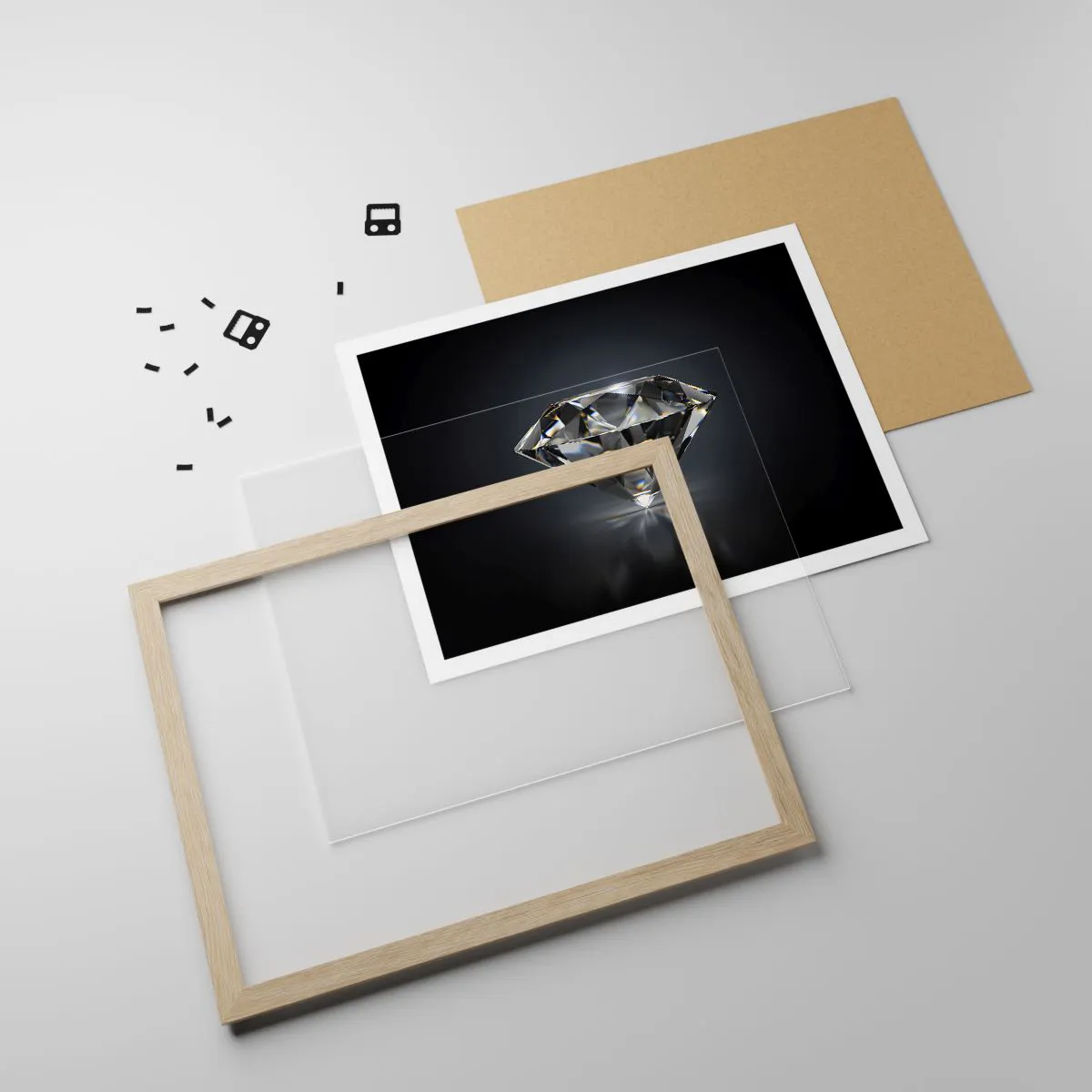 Plakát v rámu světlý dub - Best girls friend - 50x40 cm