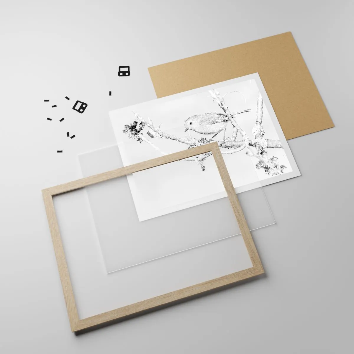 Poster in light oak frame - Winter Morning - 50x40 cm