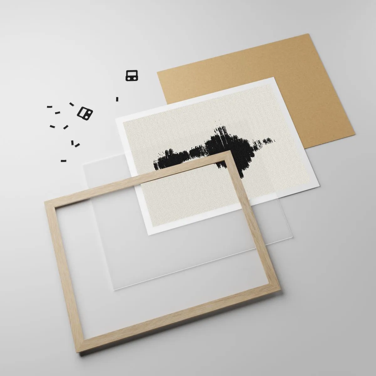 Plakat i ramme af lyst egetræ - Fantasiens vibrationer - 40x30 cm