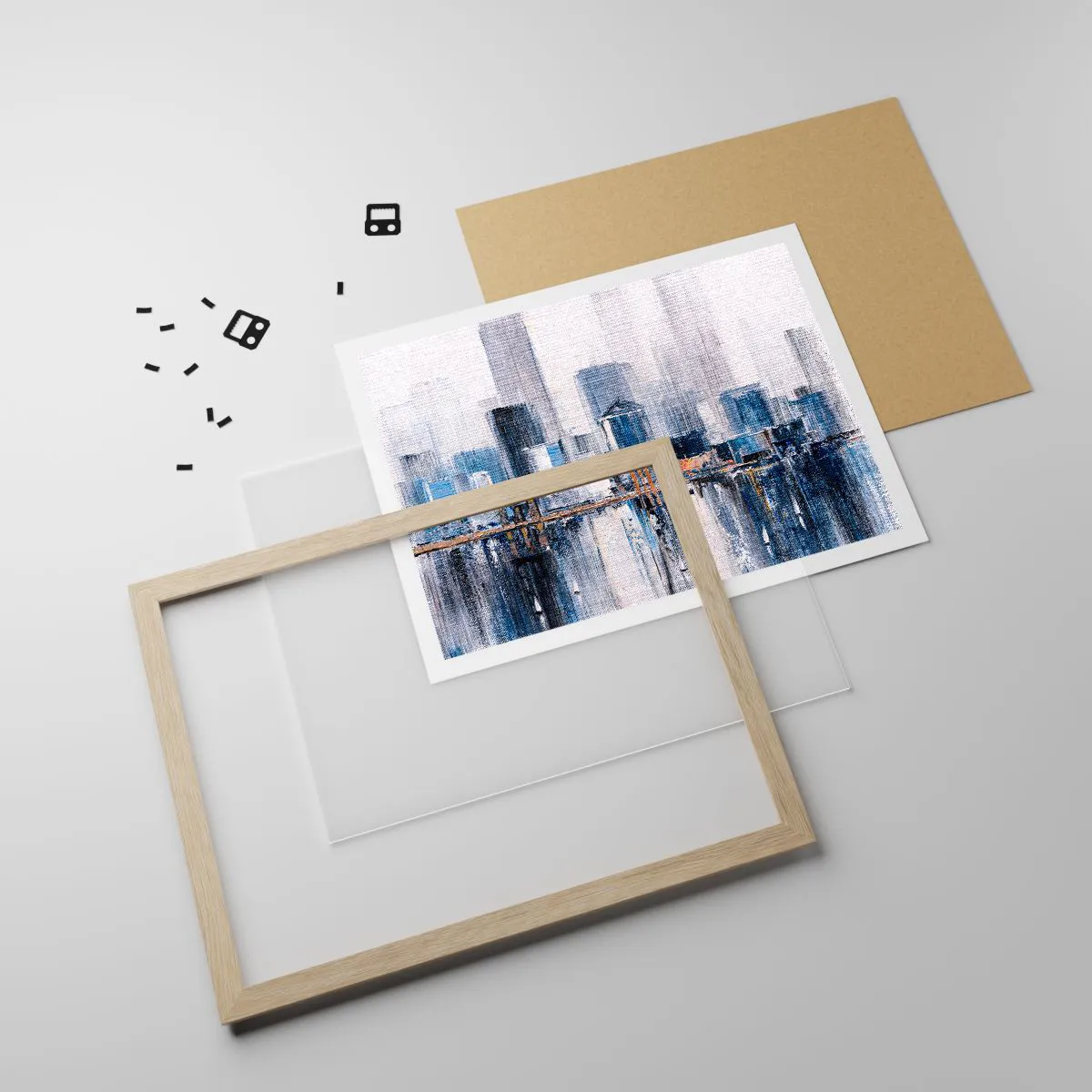 Poszter világos tölgy keretben - New York-i benyomás - 91x61 cm