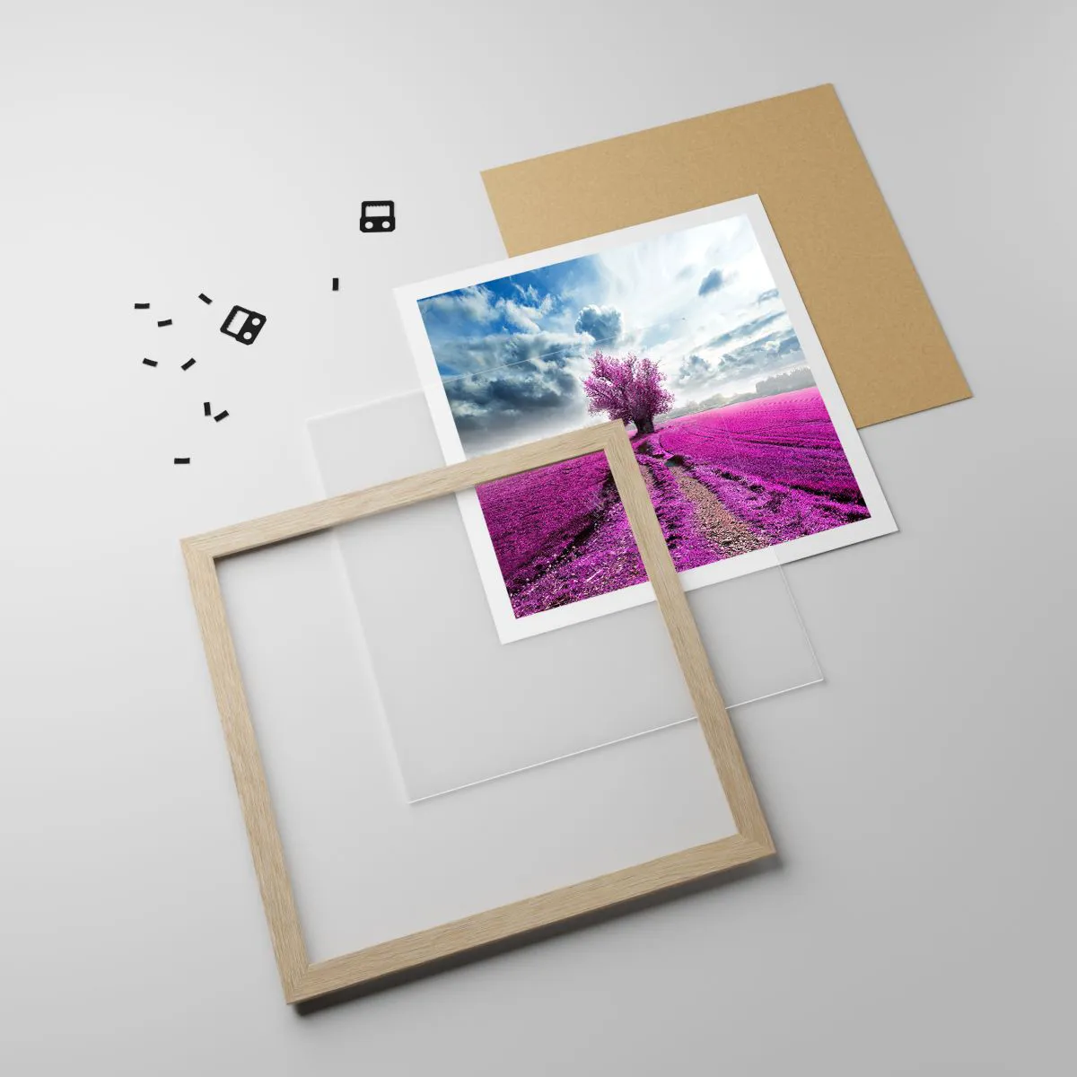 Póster en marco roble claro - El brezal - un encanto - 30x30 cm