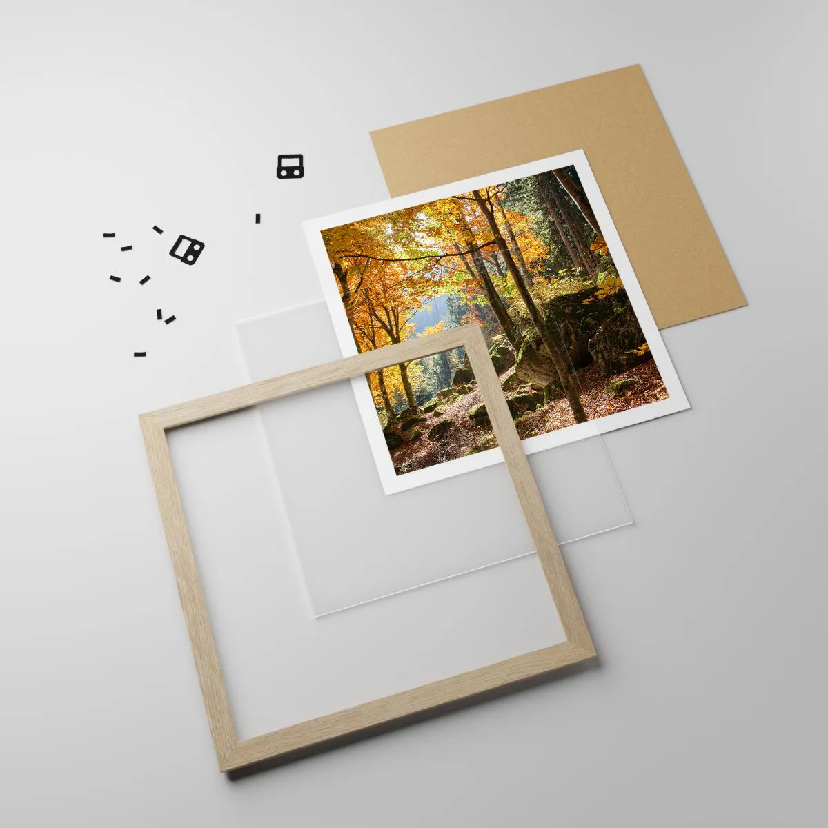 Póster en marco roble claro - Tiempo de descanso - 30x30 cm