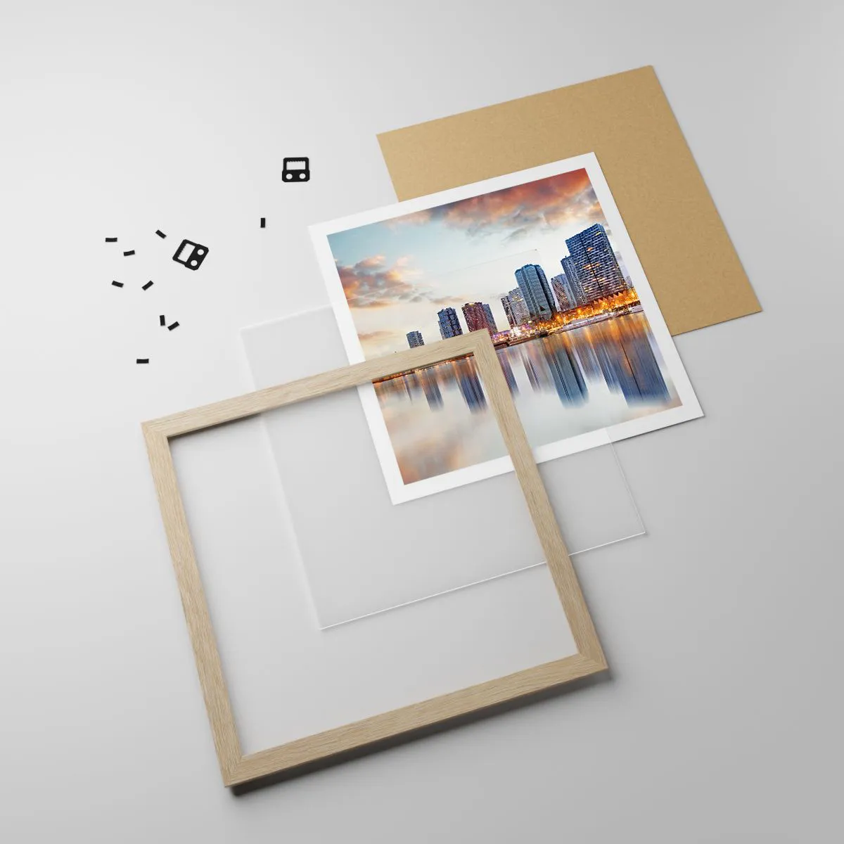 Plakat w ramie jasny dąb - Monumentalny spokój Paryża - 60x60 cm