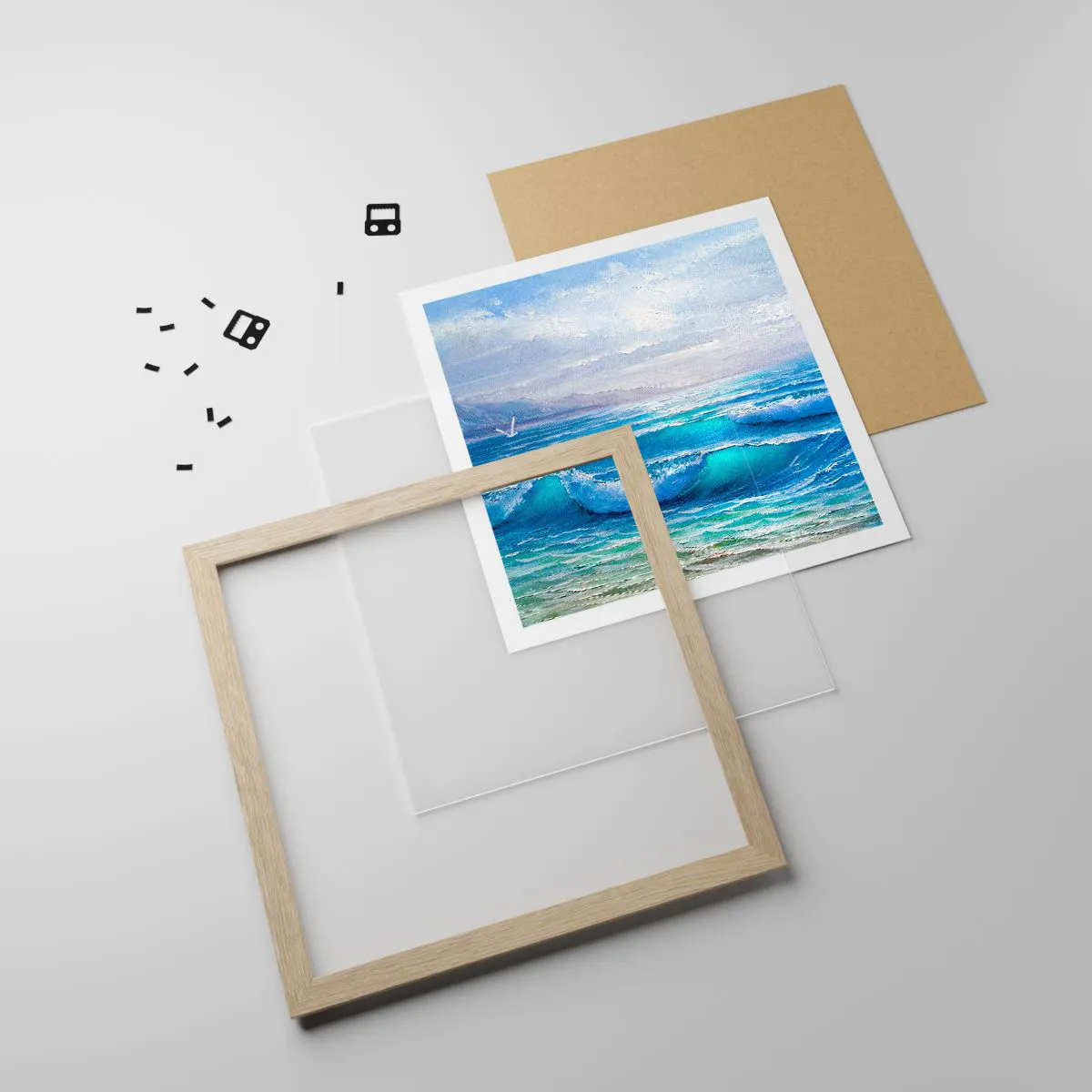 Poszter világos tölgy keretben - Megkönnyebbülést hoz - 30x30 cm