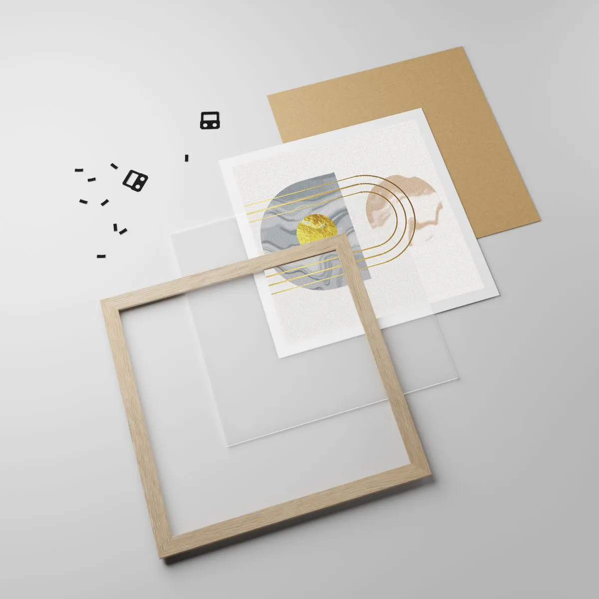 Poster in cornice rovere chiaro - Chiarezza e lucentezza - 30x30 cm