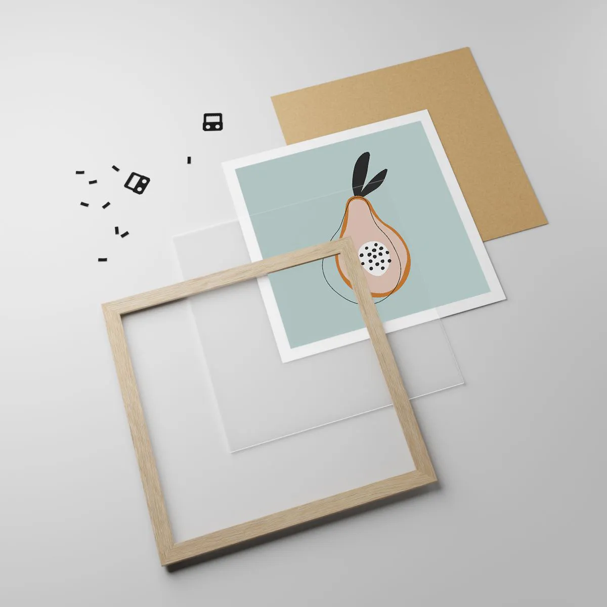 Póster en marco roble claro - El interior de la naturaleza - 50x50 cm