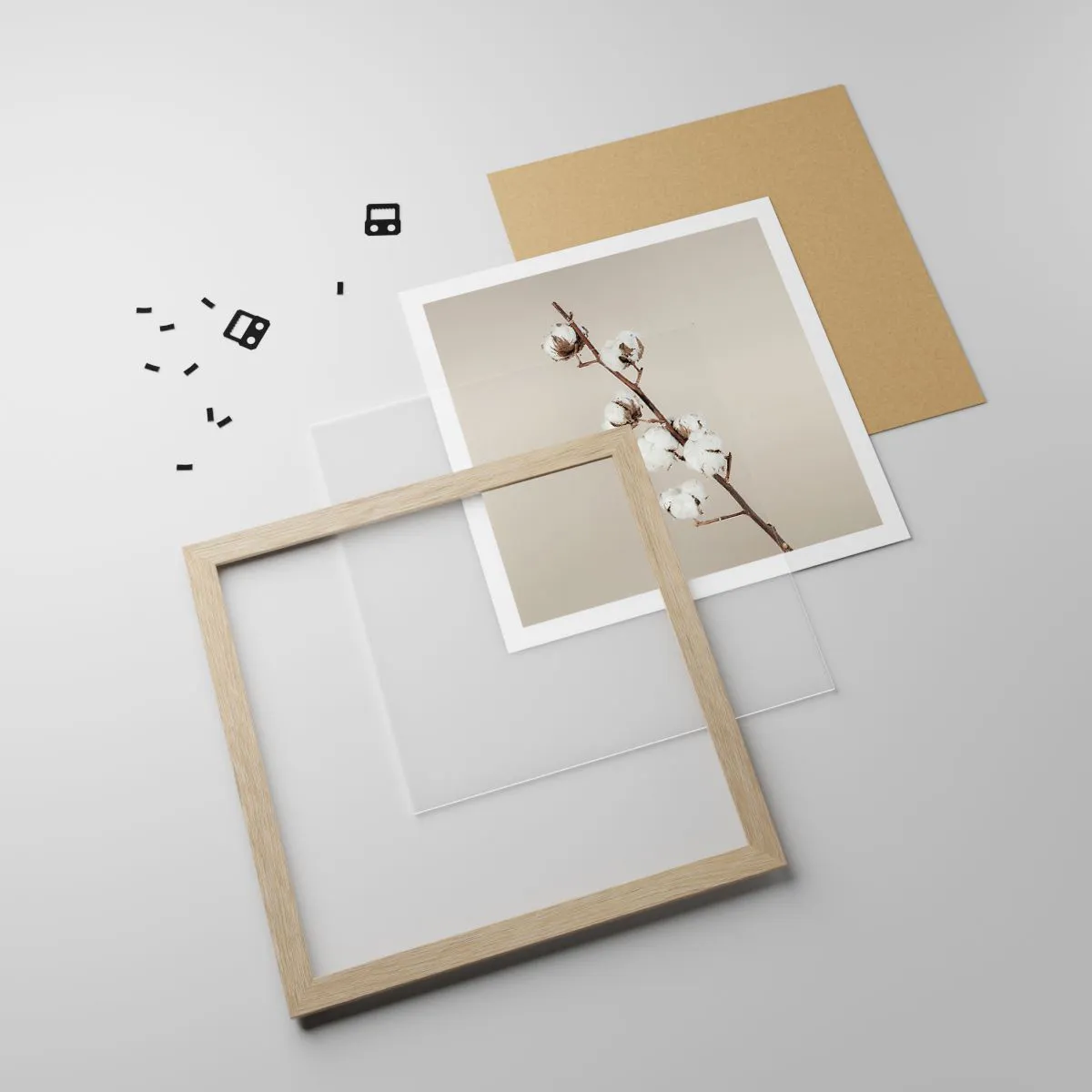 Affiche dans un chêne clair - Poster - A la source de la douceur - 30x30 cm