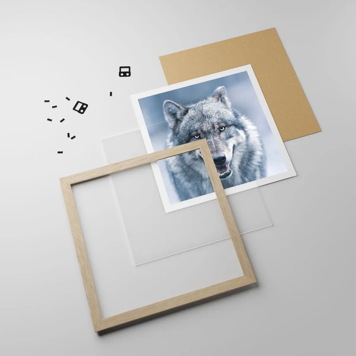 Plagát v ráme zo svetlého duba - Prijmete túto výzvu? - 40x40 cm