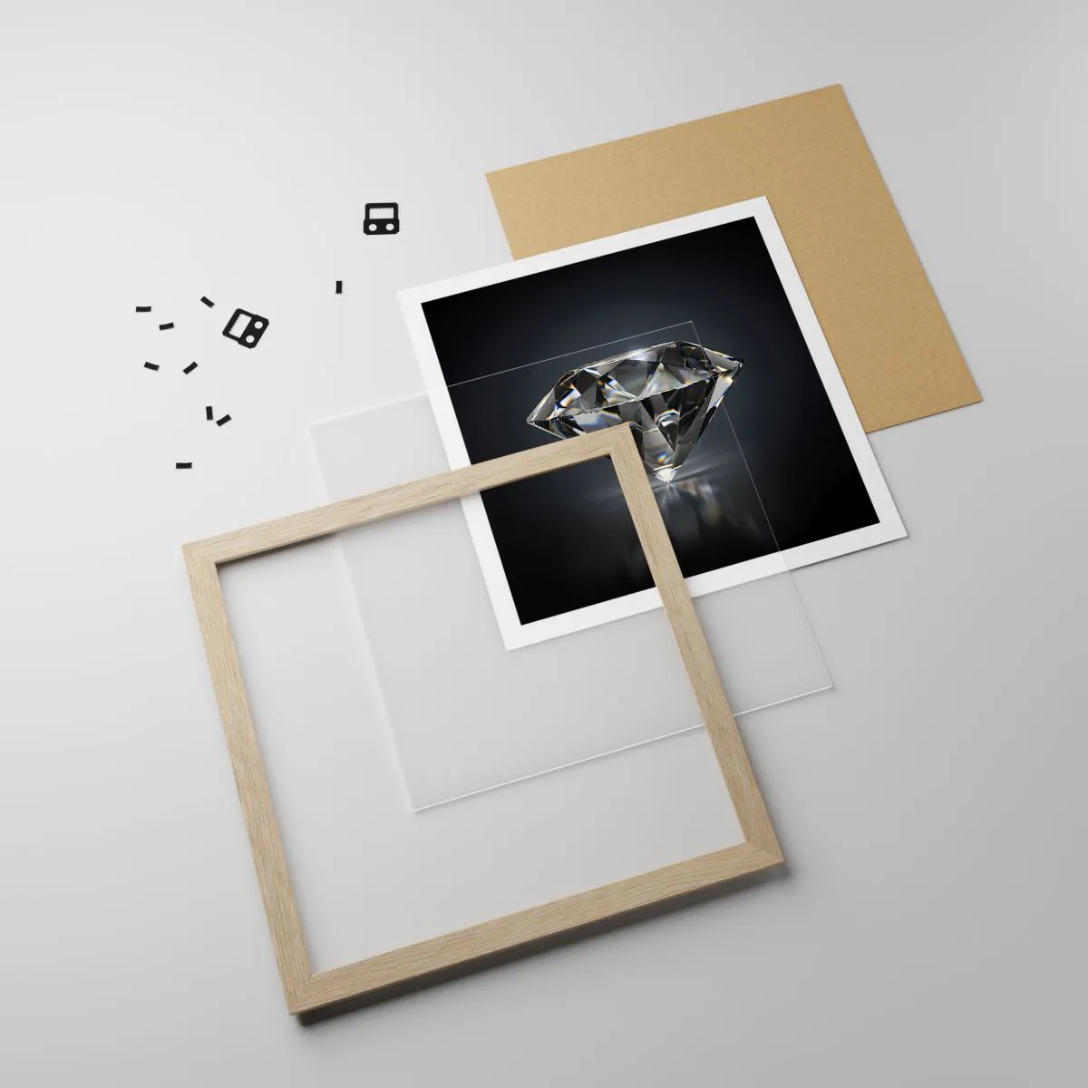 Plakát v rámu světlý dub - Best girls friend - 30x30 cm