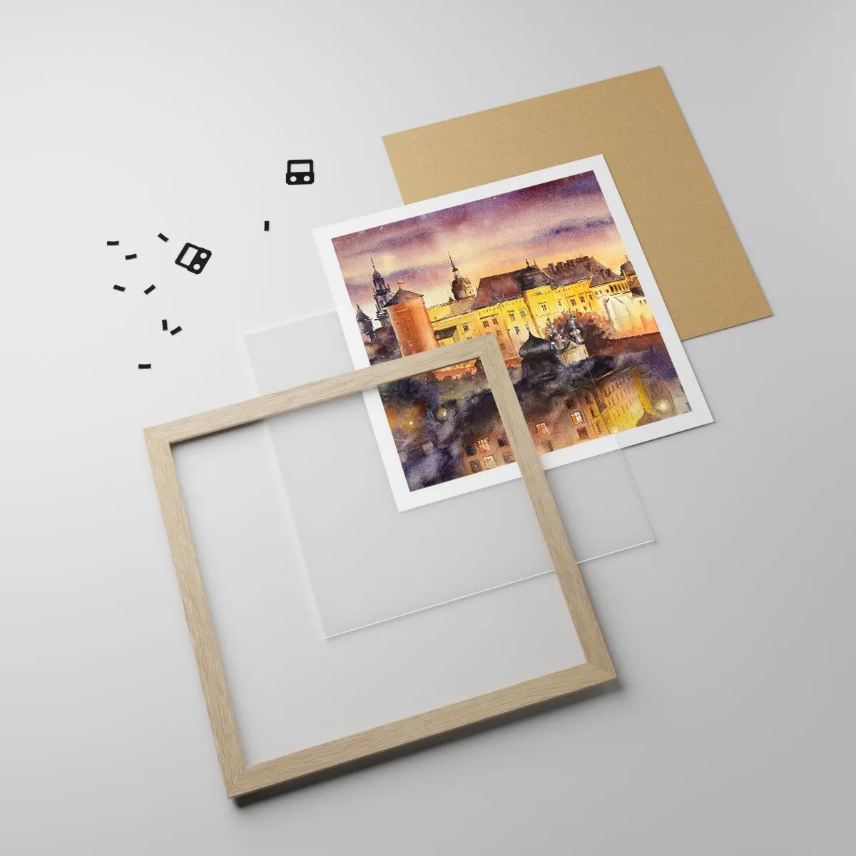 Affiche dans un chêne clair - Poster - Histoire et conte de fées - 40x40 cm