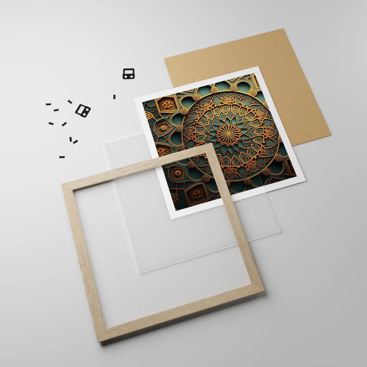 Poszter világos tölgy keretben - Egy arab éghajlaton - 30x30 cm