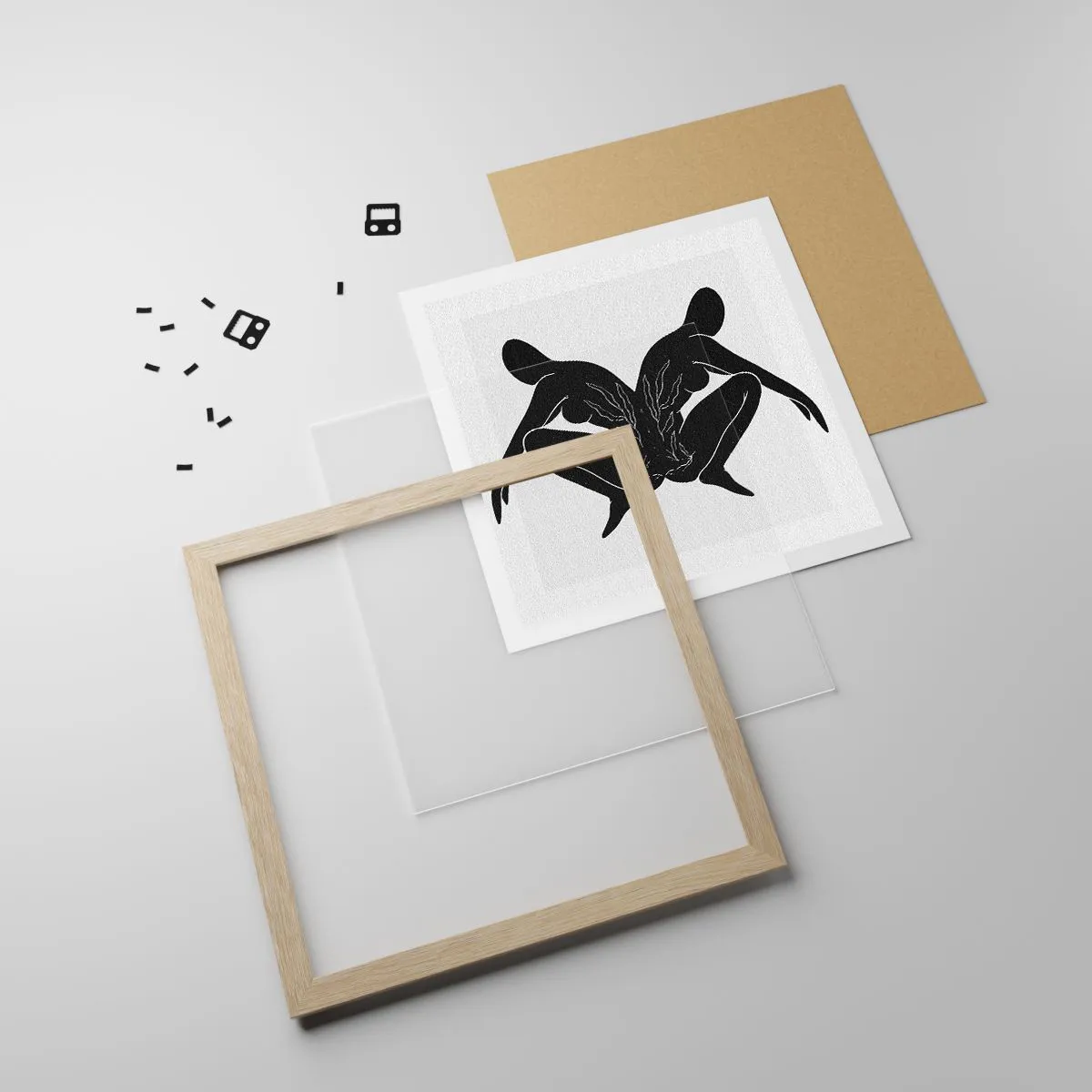 Pôster com moldura de carvalho claro - Uma alma comum - 40x40 cm