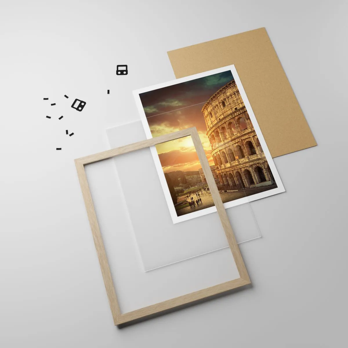 Plakat i ramme af lyst egetræ - Kolossalt indtryk - 50x70 cm