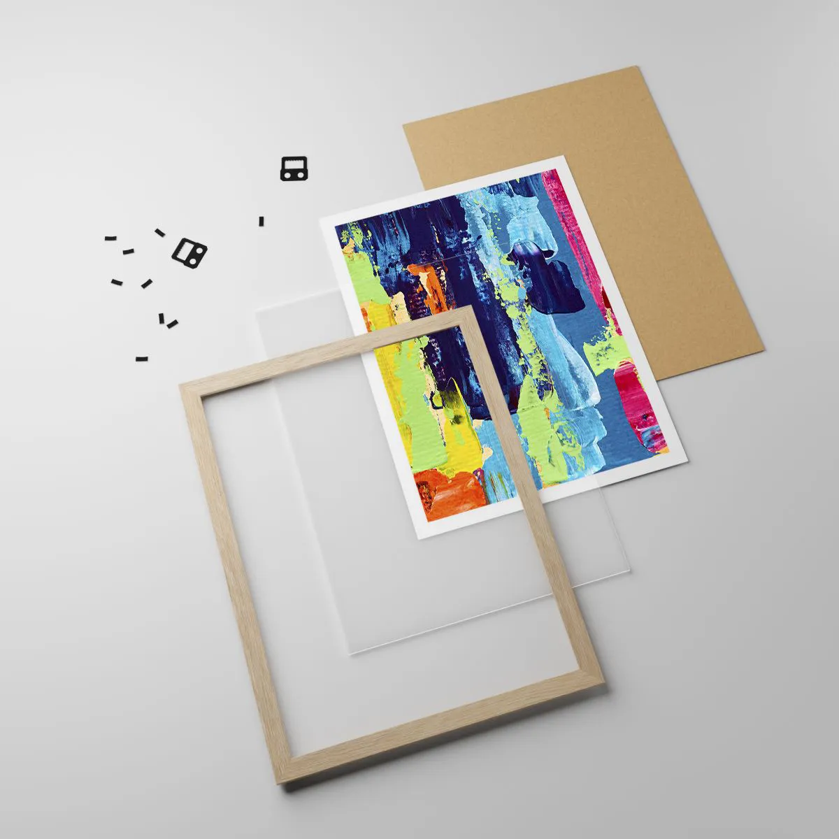 Poster în ramă de stejar deschis - Viața este frumoasă! - 70x100 cm