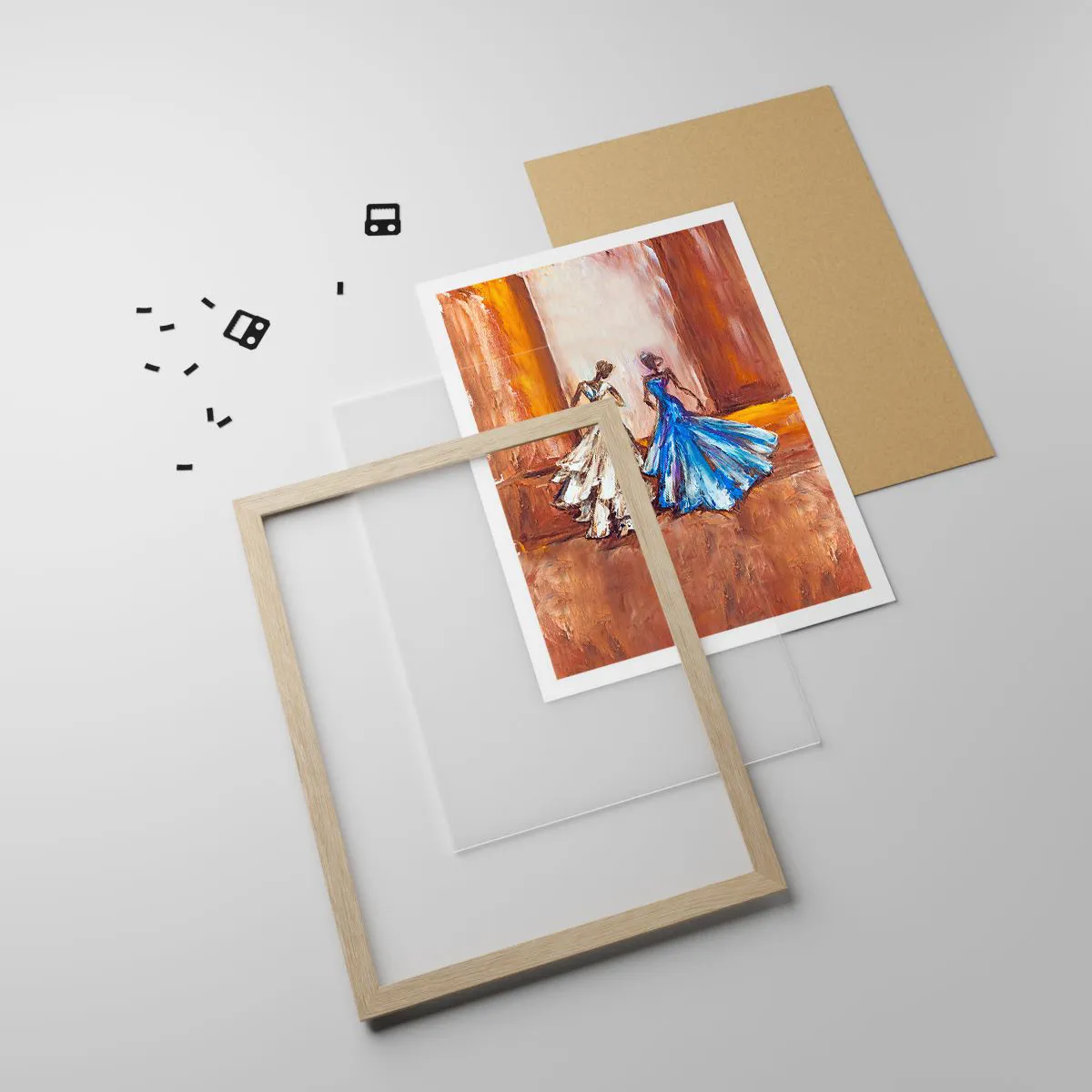 Pôster com moldura de carvalho claro - Uma bela dupla - 61x91 cm