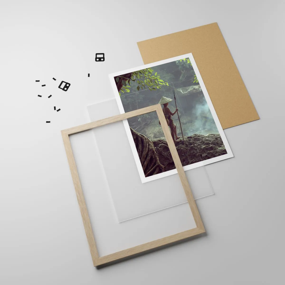 Poszter világos tölgy keretben - Barátságban a természettel - 70x100 cm