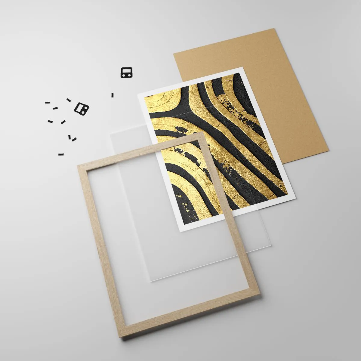 Plagát v ráme zo svetlého duba - Všetko plynie - 30x40 cm