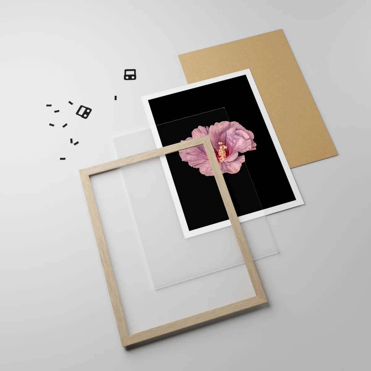 Poster în ramă de stejar deschis - Direct la inimă - 50x70 cm