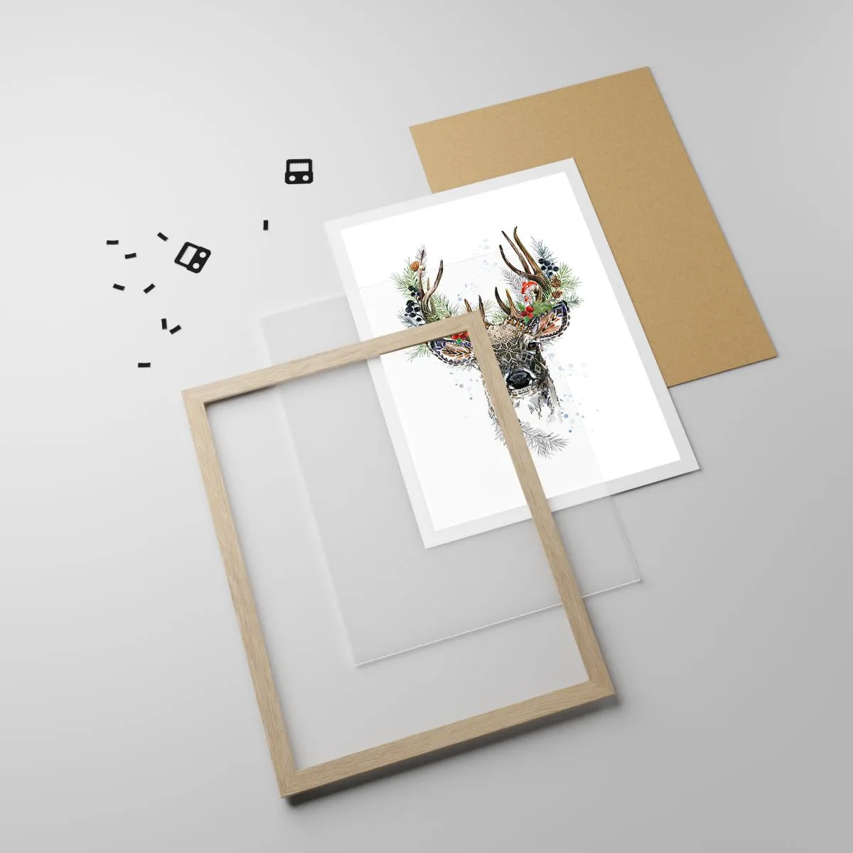 Poster in light oak frame - In Christmas Attire - 61x91 cm