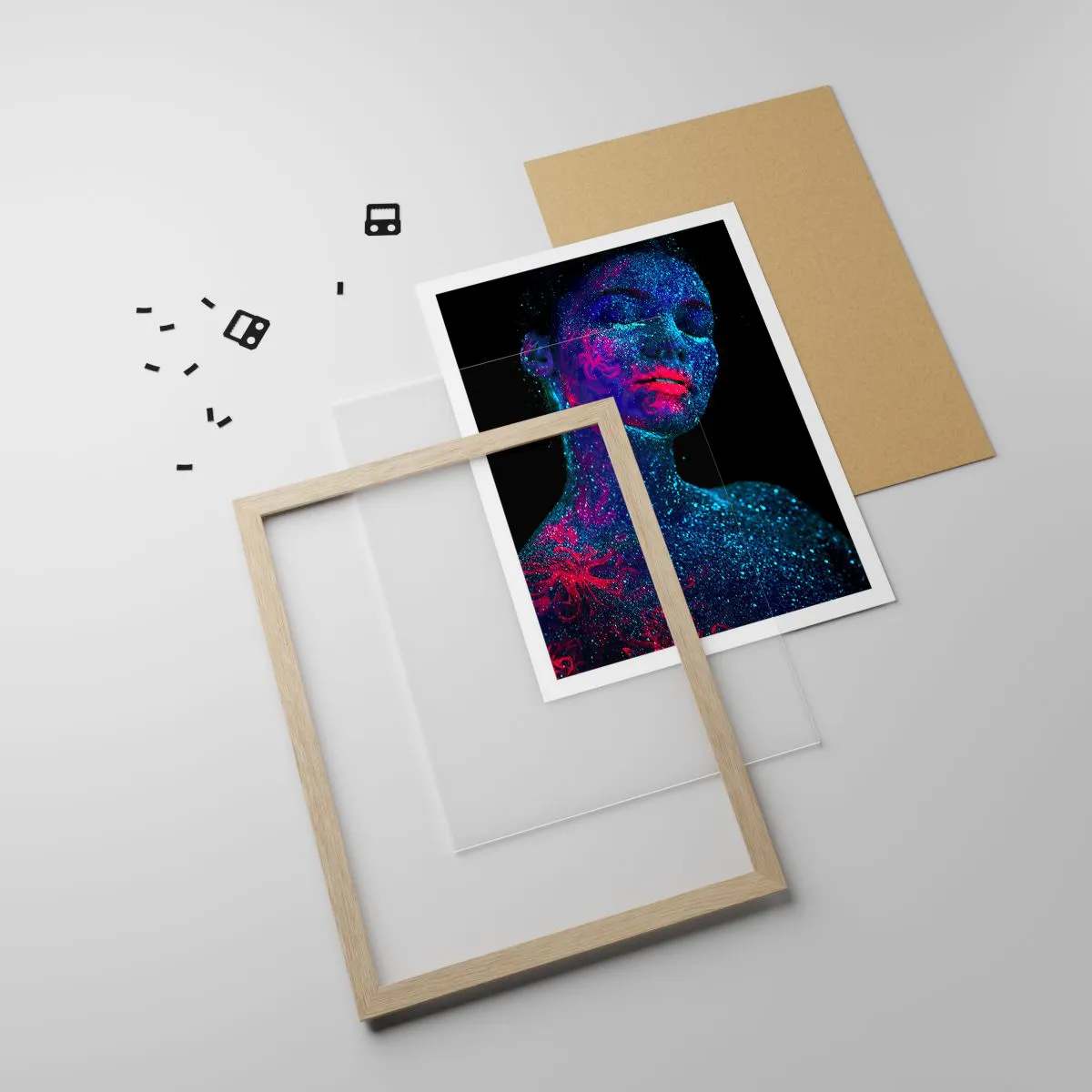 Pôster com moldura de carvalho claro - Na poeira estelar - 50x70 cm