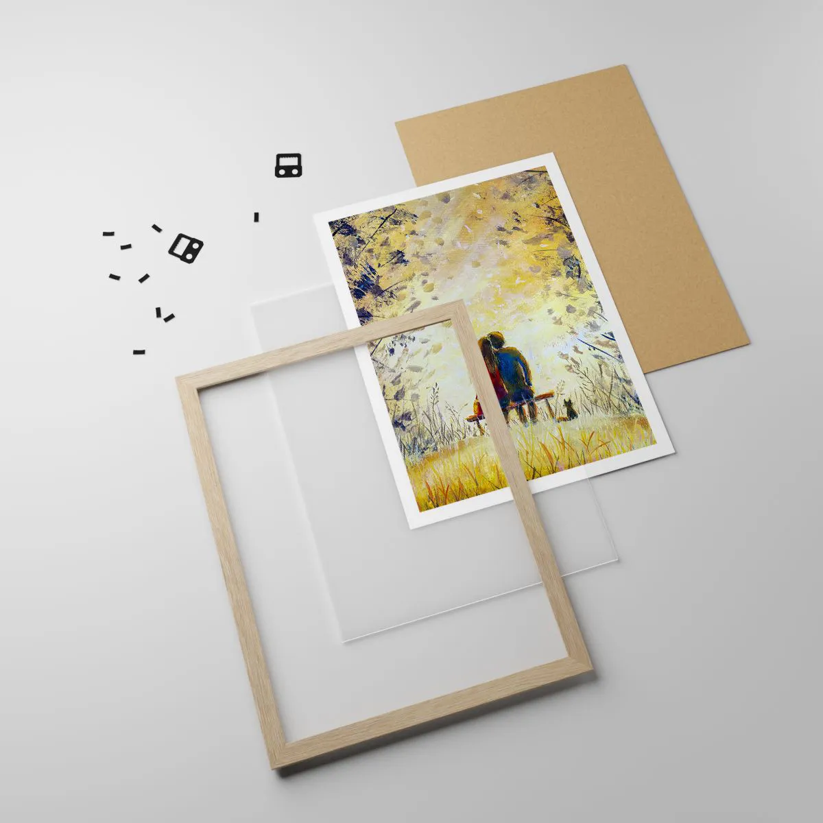 Poszter világos tölgy keretben - Varázslatos pillanat - 50x70 cm