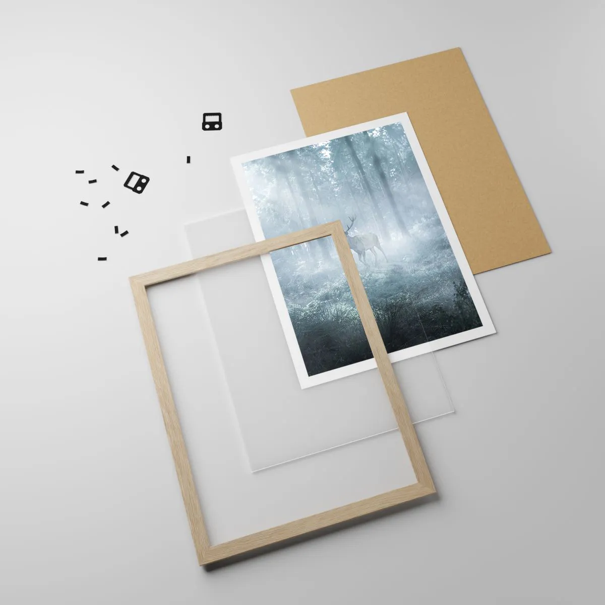 Affisch i ram av ljusek - Morgonrond runt godset - 50x70 cm