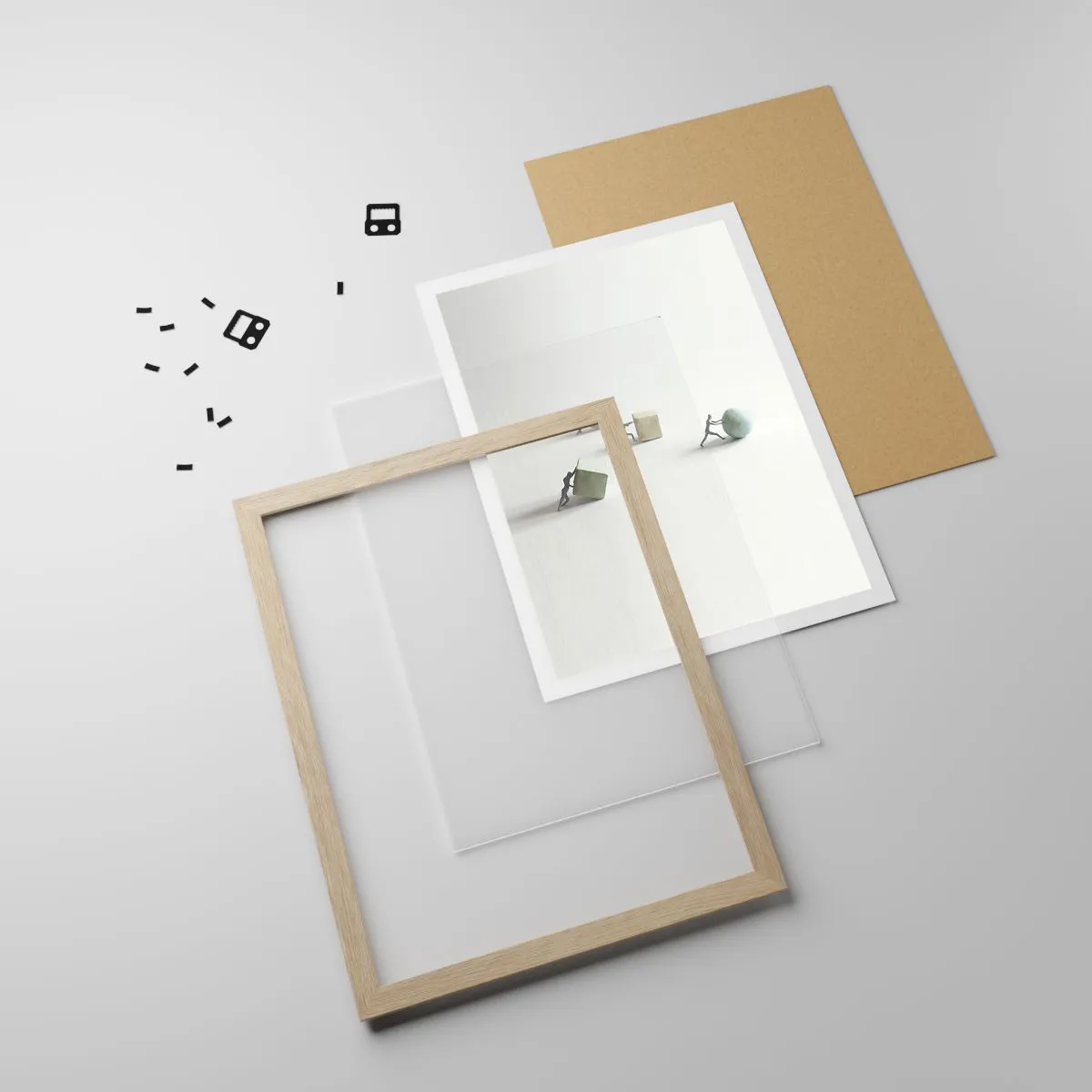 Affisch i ram av ljusek - Livet leker - 40x50 cm