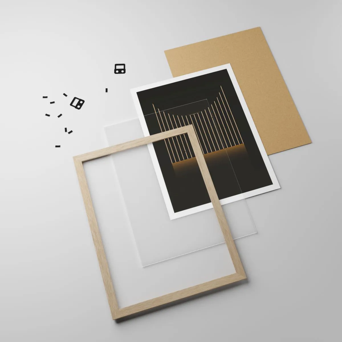 Affisch i ram av ljusek - Utforska mörkret - 50x70 cm