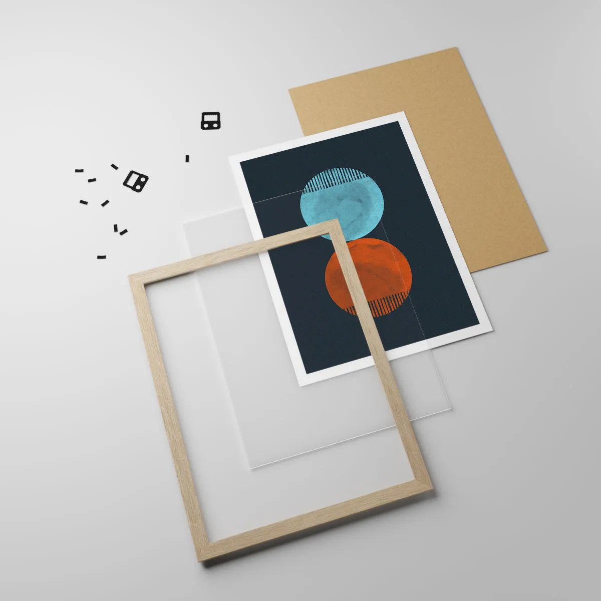 Póster en marco roble claro - ¿Solo geometría? - 50x70 cm