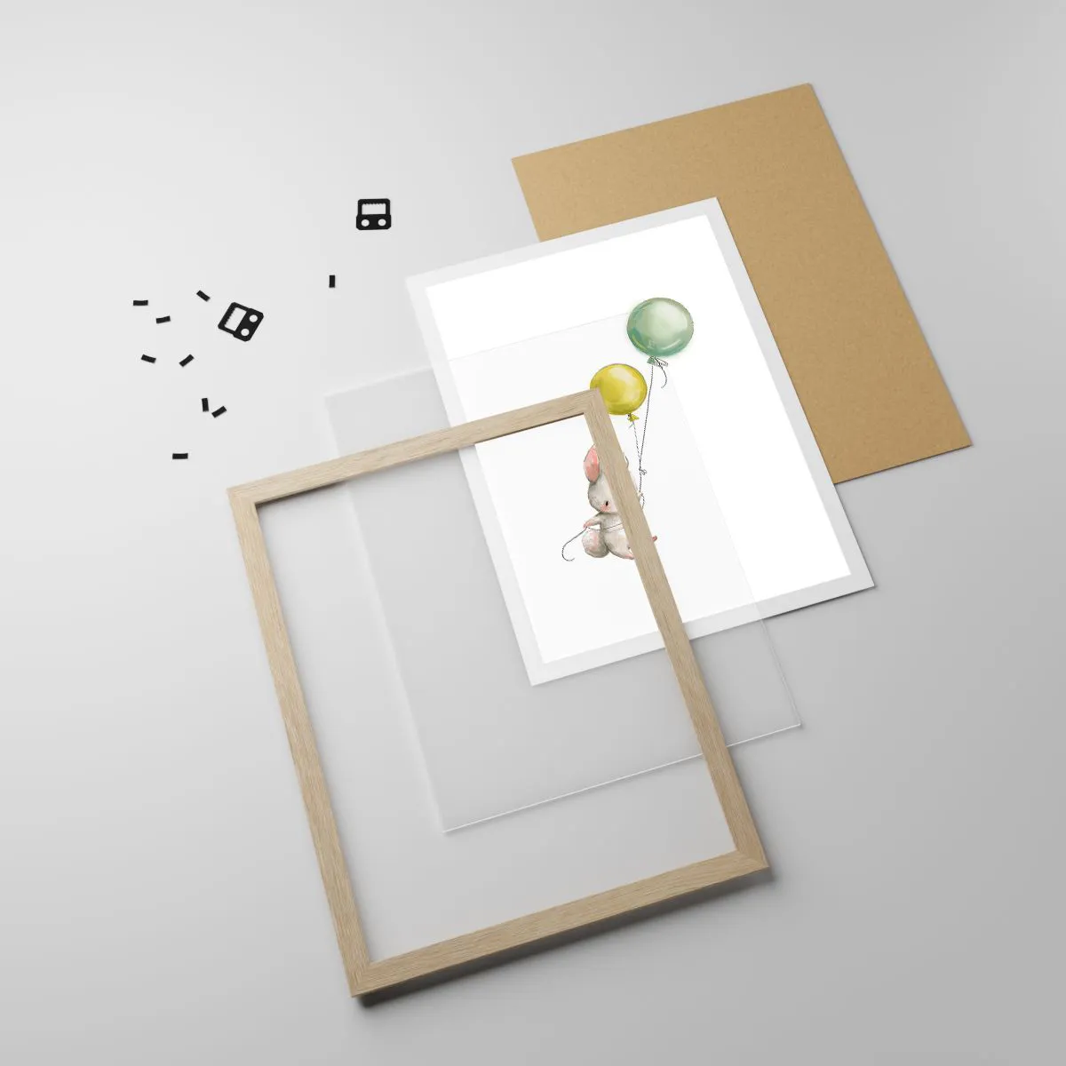 Poster in einem Rahmen aus heller Eiche - Ich werde auch fliegen! - 40x50 cm