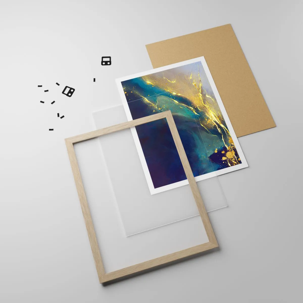 Plakát v rámu světlý dub - Zlatý močál - 40x50 cm