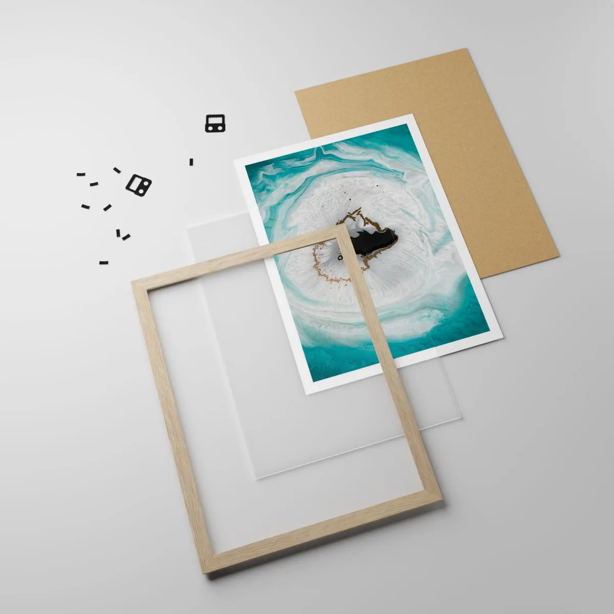 Poster in light oak frame - Into de Deep - 70x100 cm