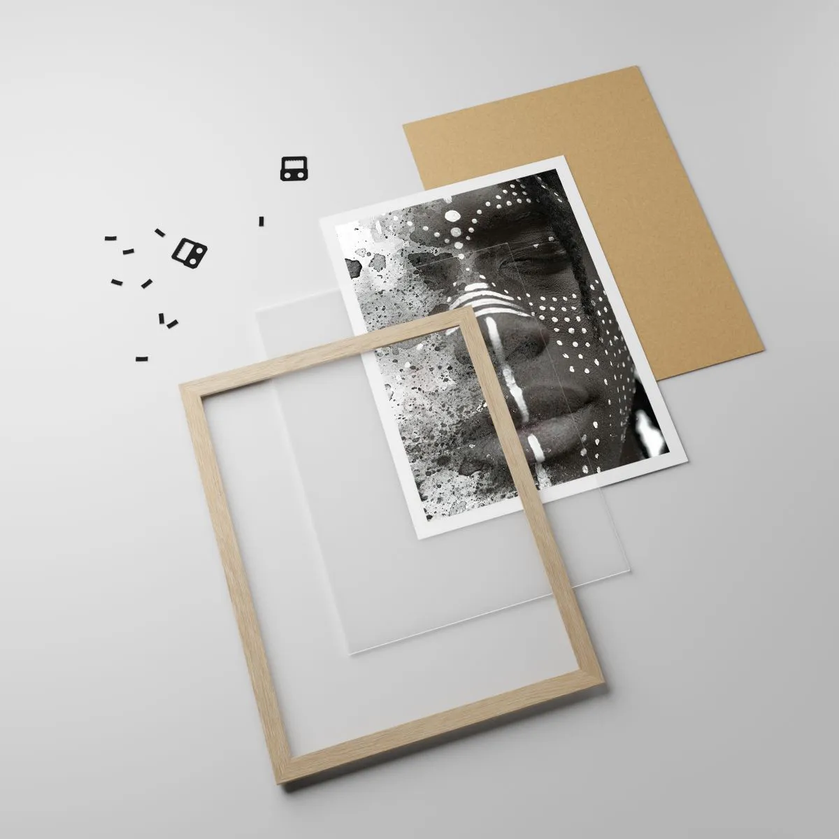 Poster in einem Rahmen aus heller Eiche - Entdecke den Urgeist - 61x91 cm