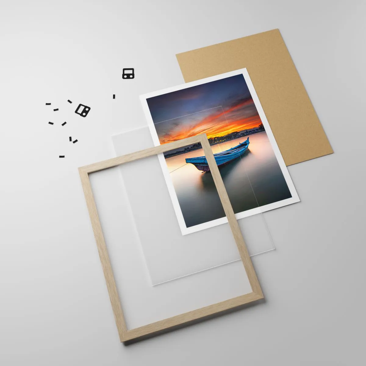 Plagát v ráme zo svetlého duba - Blíži sa dobrá noc - 70x100 cm