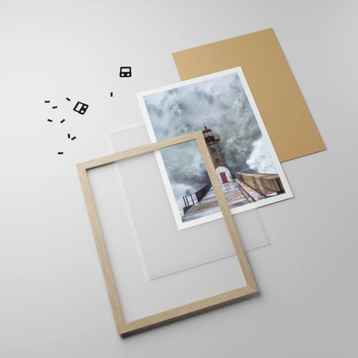 Poster în ramă de stejar deschis - Zgomotul apelor, sunetul vântului - 50x70 cm