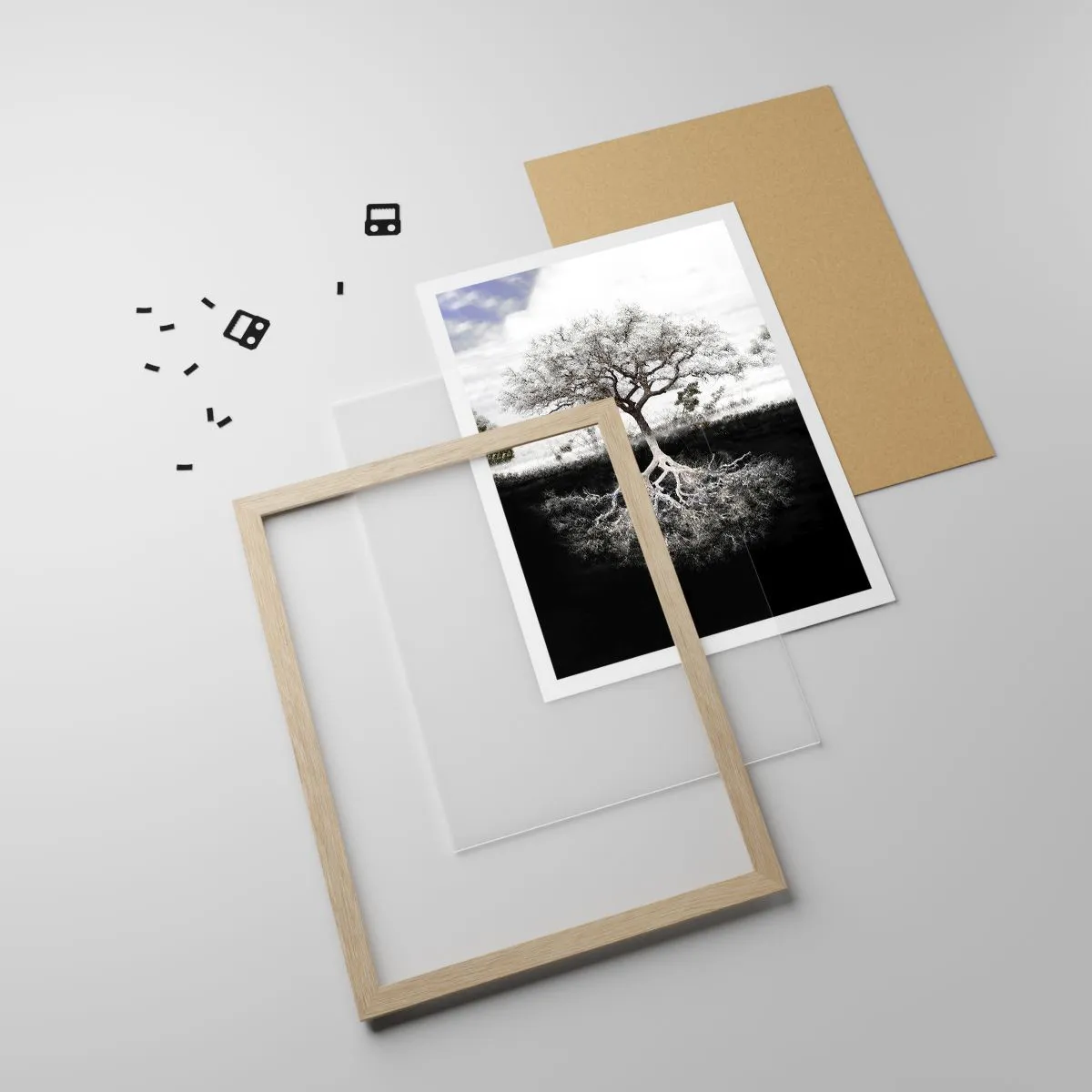 Poszter világos tölgy keretben - A világ természetének felfedezése - 30x40 cm