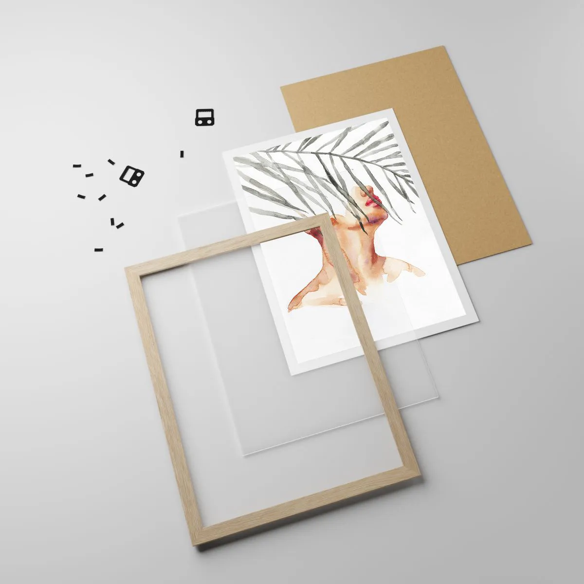 Plakat w ramie jasny dąb - Poczuć puls tropików - 40x50 cm