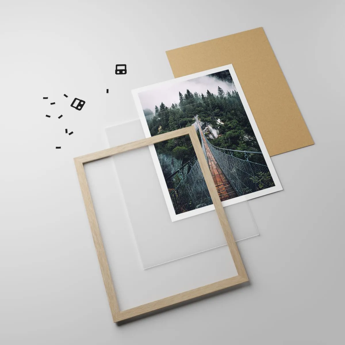 Affiche dans un chêne clair - Poster - Uniquement pour les aigles - 50x70 cm