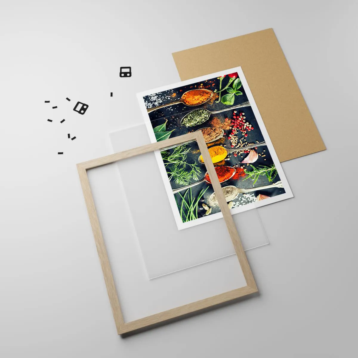 Affisch i ram av ljusek - Kulinarisk magi - 30x40 cm