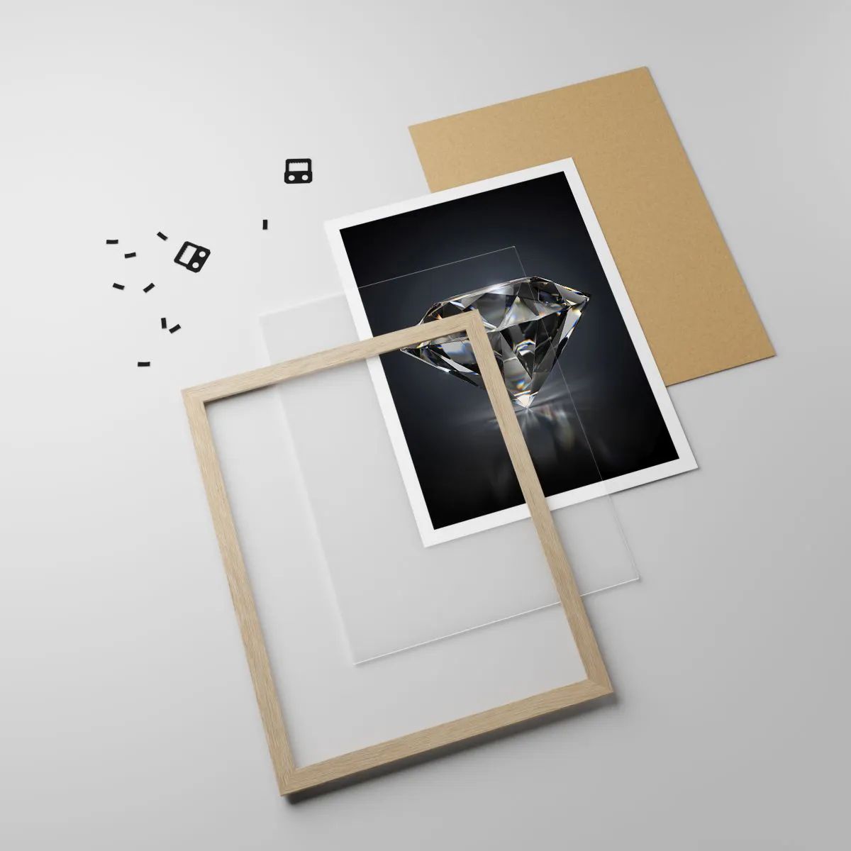 Plakát v rámu světlý dub - Best girls friend - 50x70 cm