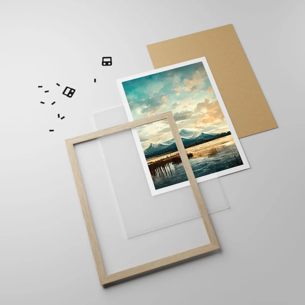 Poster in einem Rahmen aus heller Eiche - Unter dem Schutz des Himmels - 70x100 cm