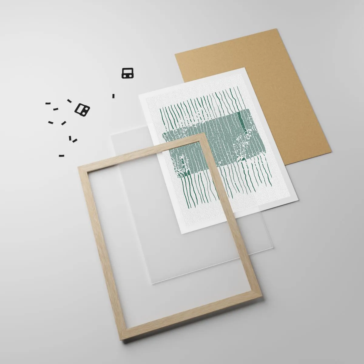 Plakat w ramie jasny dąb - Abstrakcja morska - 30x40 cm