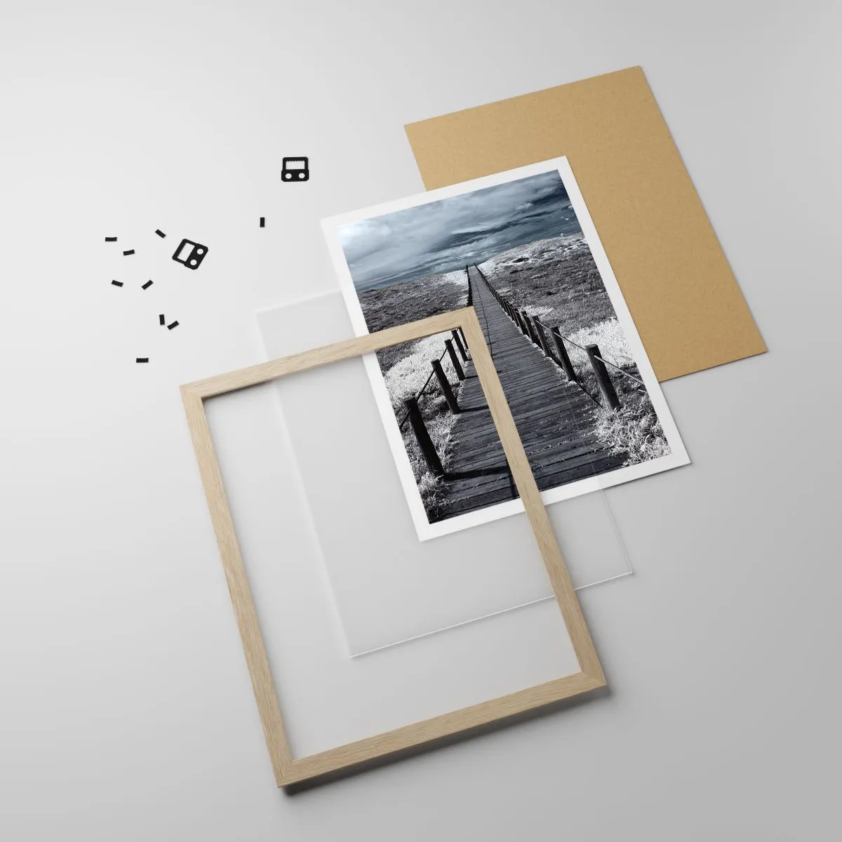Affiche dans un chêne clair - Poster - Jusqu'au rivage - 30x40 cm