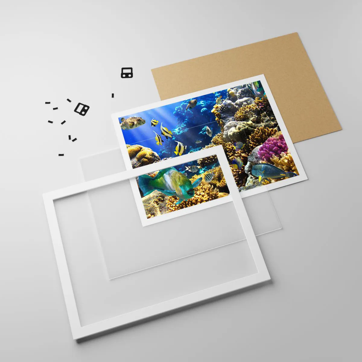 Poster in cornice bianca - Traffico intenso sulla via delle vacanze - 91x61 cm